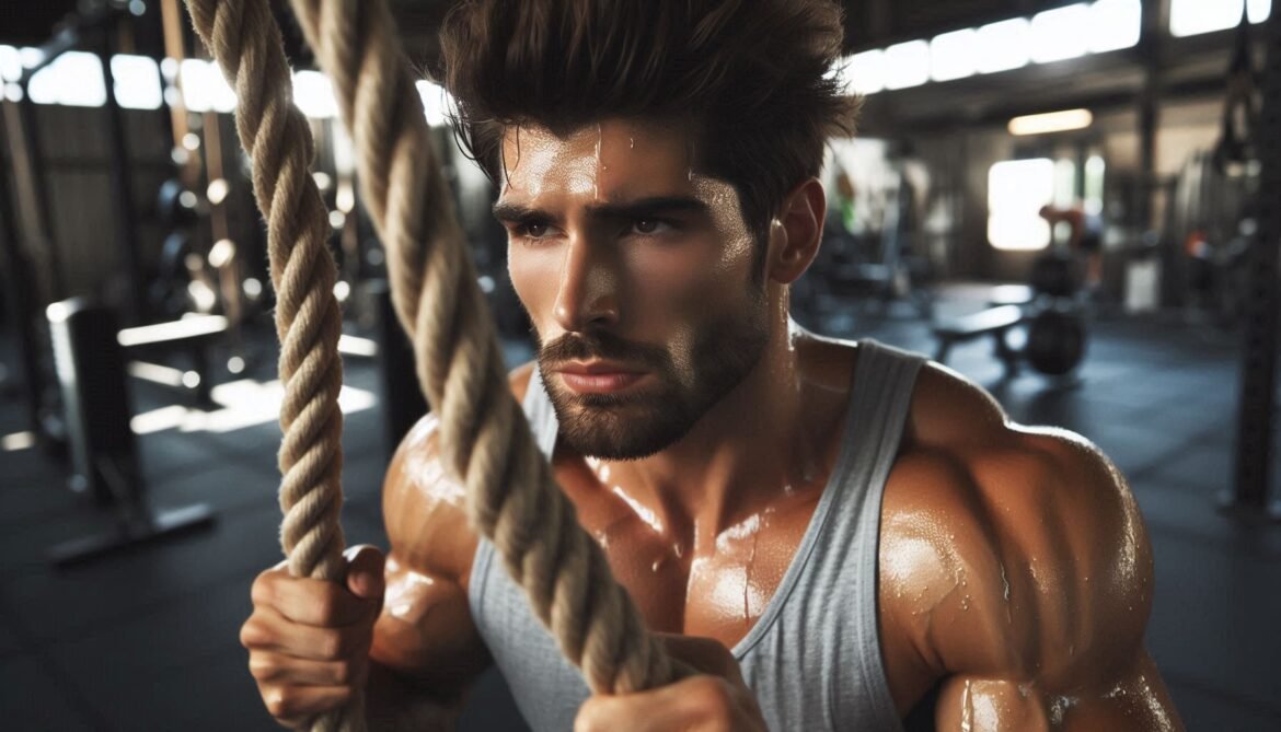 Cable Face Pulls: Strengthening Rear Delts and Upper Back Individual performing cable face pulls in a modern gym, targeting rear delts and upper back muscles with proper form.