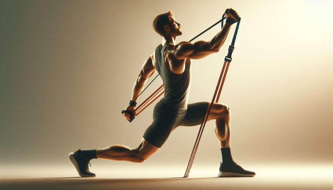 Band Single-Arm Overhead Shoulder Press – Strengthen Shoulders & Core Person performing a band single-arm overhead shoulder press, targeting deltoids, triceps, and core muscles for strength and stability.