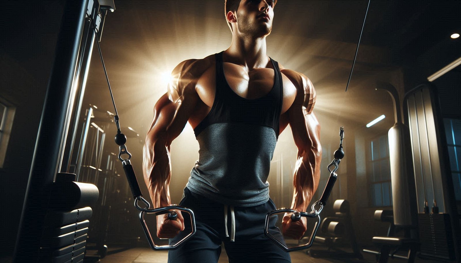 Person performing shoulder exercises in a gym, focusing on shoulder press and lateral raises as part of a targeted shoulder workout program.