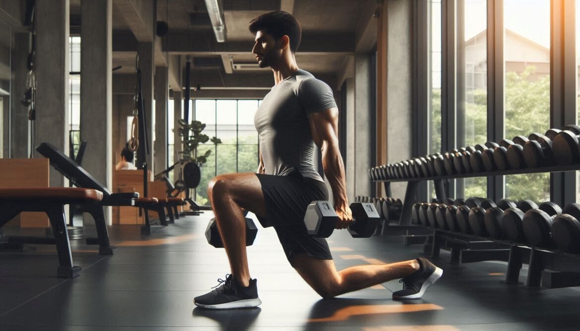 Unilateral Exercises for Balance, Strength, and Stability Person performing a single-leg squat, focusing on balance and strength during unilateral exercises in the gym.
