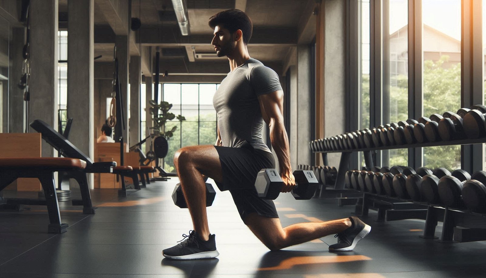 Person performing a single-leg squat, focusing on balance and strength during unilateral exercises in the gym.