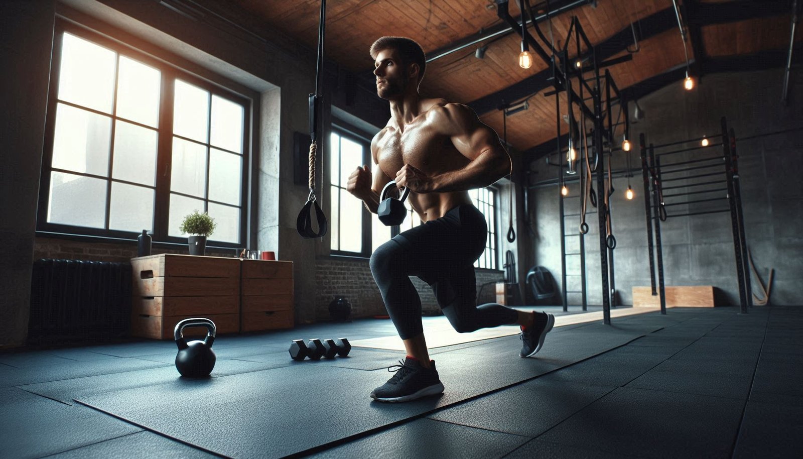 Person performing strength and cardio exercises in a gym for a weight loss bodybuilding program focused on fat loss and muscle building.
