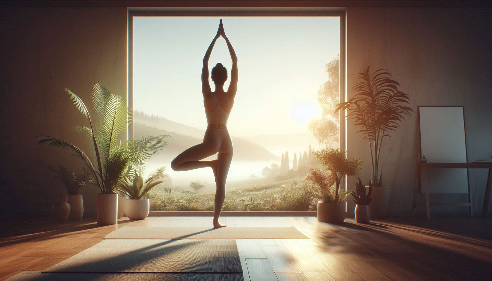 Person practicing various yoga postures outdoors, showcasing balance, flexibility, and mindfulness in a natural setting.