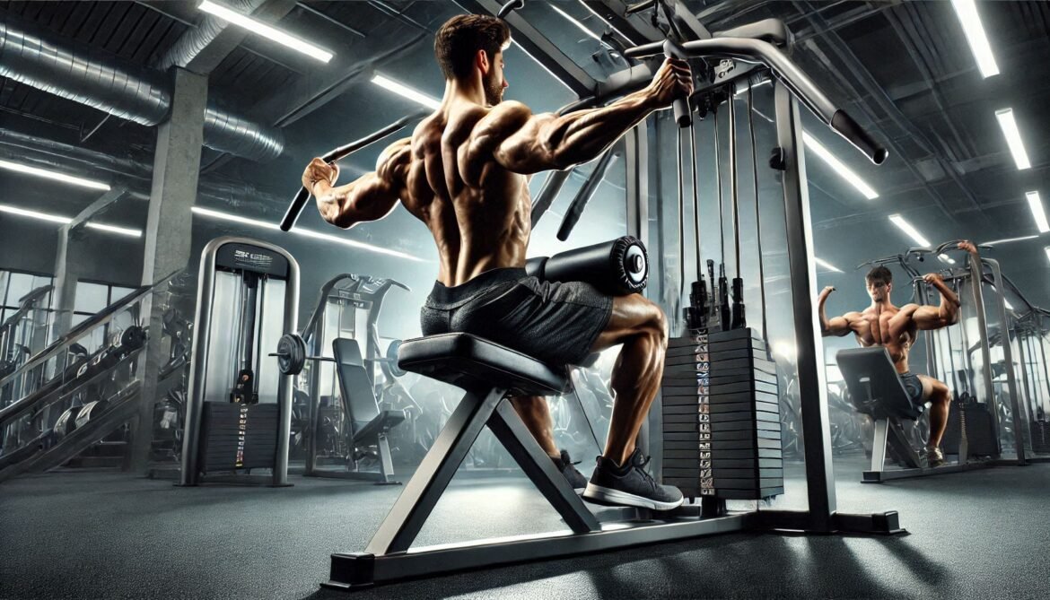 Reverse Pec Deck Fly Machine Individual using the reverse pec deck fly machine to target rear deltoids and upper back muscles for strength and posture improvement.
